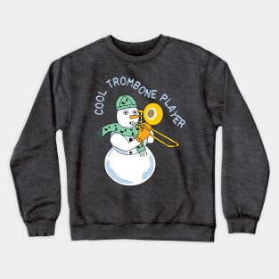 Cool Trombone Snowman Light Text Crewneck Sweatshirt